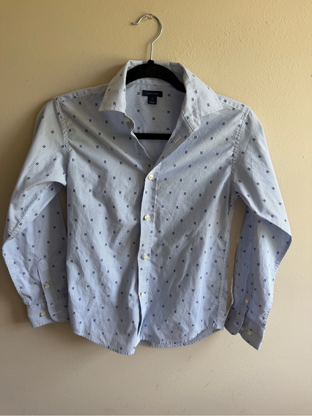 Tommy Hilfiger Light Blue Patterned Boy’s Button-Down Shirt
